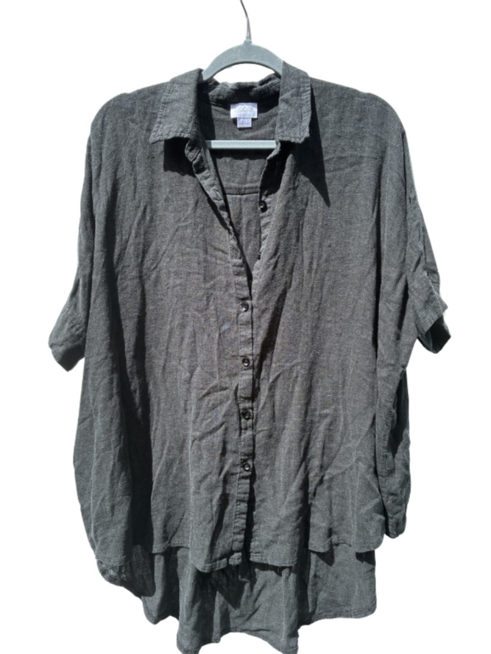 Women's Zjoosh Charcoal Pull Over/Button Up Shirt One Size